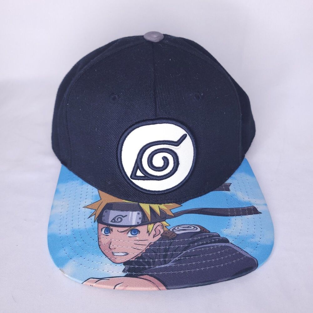 Naruto Snapback Hat Black Hidden Leaf Village Anime